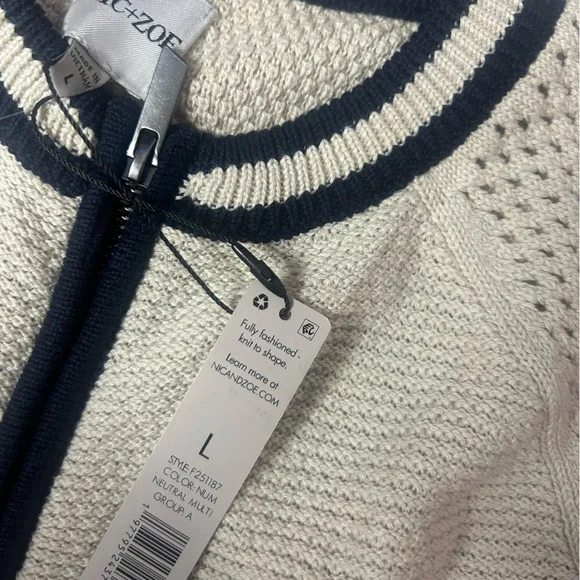 NIC + ZOE COTTON MESH ZIPPED UP CARDIGAN
(Size large) - Picture 10 of 11